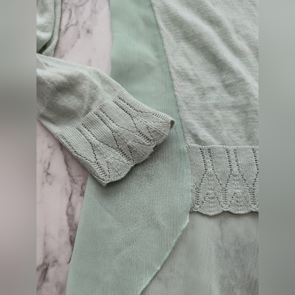 Anthropologie Knitted and Knotted Mint Green Cardigan size Large - Picture 4 of 8